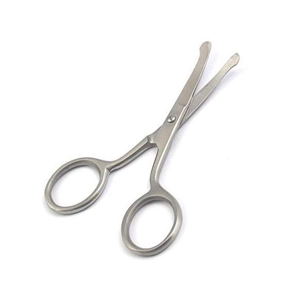 OdontoMed2011 Nose Hair Trimmer Scissors Curved 3.5" - Round Tip for Ear, Eyebrow, Beard & Mustache Trimming Multi-purpose Stainless Steel Cuticle Pedicure Beauty Grooming for Nail, Eyelash, Dry Skin