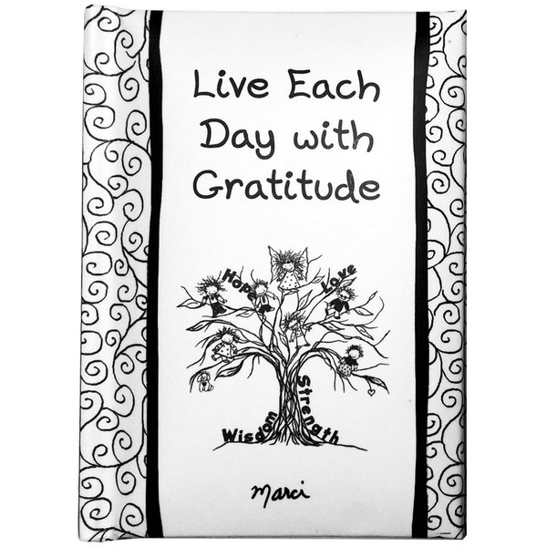 Blue Mountain Arts Little Keepsake Book "Live Each Day with Gratitude" 4 x 3 in. Uplifting Pocket-Sized Gift Book for Friend, Family Member, or Loved One, by Marci and the Children of the Inner Light White