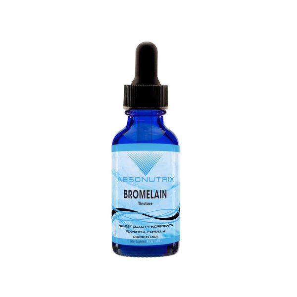 Absonutrix Bromelain 590 mg, Easy-To-Consume Liquid Drops, 4 Oz Bottle, Pineapple Extract For Tissue Support, Quick Absorption, Gluten-Free, Third-Party Tested, GMP-Certified, Non-GMO, Made in USA