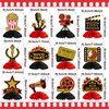 12 Pieces Movie Centerpiece Movie Night Party Decorations Movie Party Centerpieces for Table Movie Theater Honeycomb Centerpiece Ticket Popcorn Star Table Topper for Birthday Party 3D Favor Supplies