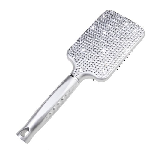 Fashion Clear Crystal Paddle Brush,Exclusive Blingbling Hair Brush,Massage Air Cushion Rhinestone Hair Comb For Women