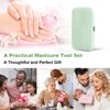 Manicure Set for Fathers Gifts-Stainless Steel Nail Care Set-Professional 7 in 1 Ingrown Toenail Clipper Grooming Tool-Pedicure Kit & Toe Nail Cutter for Men Dad Husband(Green)