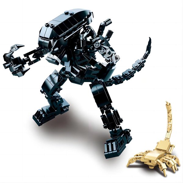HIGH GODO Xenomorph Building Sets for Adult,442 Pieces Horror Action Figure Toy with Little Facehugger,Gifts for Boys Aged 8-14, Perfect for Birthdays, Christmases, Halloweens