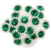 PRETTYLIFE 20Pcs Bridal Hair Pins Crystal Sunflower Rhinestone U-Shaped Wedding Hair Pieces Accessories for Women Girls Party (Green)