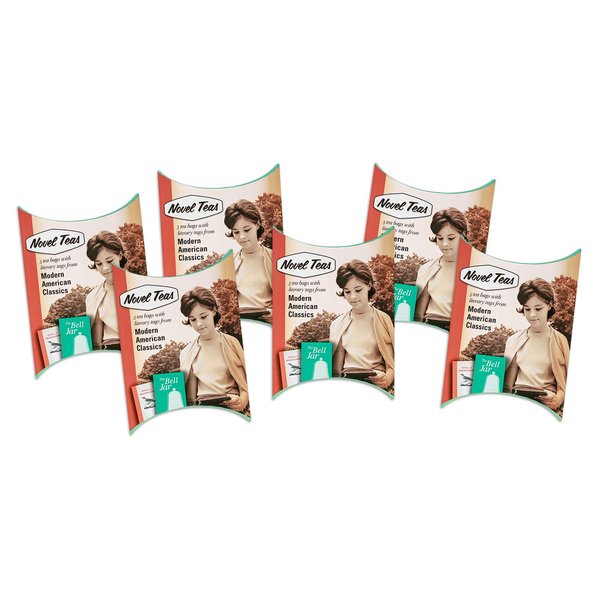 Bag Ladies Tea presents Novel Tea - Modern American Classics - 6 PACK -Each pouch contains 5 teabags individually tagged with literary quotes, made with fine English breakfast tea.