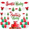 Santa Baby Shower Decorations with Santa Baby Banner Cake Topper K KUMEED Christmas Theme Garland Green Red Snowflake Balloons for Christmas Party Decorations New Year Baby Shower Birthday Party