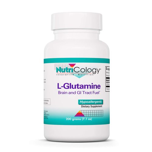 Nutricology L-Glutamine Powder - Gut Health for Men & Women, Free Form Amino Acid, Pure, 4.7g Supplement - 7.1 Ounce