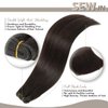 Jerriess Sew in Hair Extensions Real Human hair, Silky Soft &Shiny Double Drawn Weft Hair Extensions human hair, Thick ends &Tangle Free Human hair extensions sew in, 100g Straight Dark Brown, 16 inch