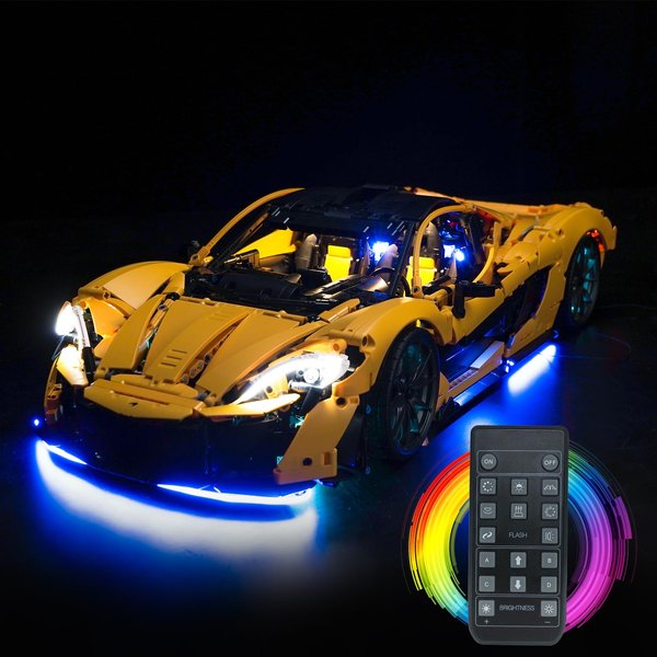 LocoLee LED Light Kit Compatible with Lego 42172 McLaren P1 - No Models Only Light, Creative Lighting Set Accessories Compatible with Lego McLaren P1 Set (RC Version)