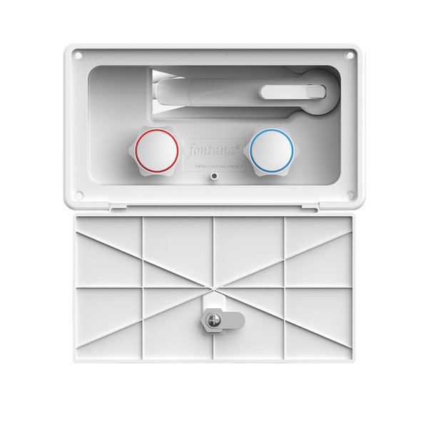 Manufacturers' Select ITC Fontana RV Exterior Shower Box Kit Faucet with Shower Head (Locking Door Assembly - White with 5' Hose)
