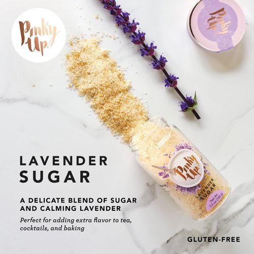 Pinky Up Lavender Sugar, 3.5oz Purple Flavored Sugar, Sugar Rimmer for Cocktails, Sanding Sugar, Cocktail Rimmer, Home Bar Accessories Margarita Party