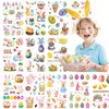 VIWIEU Glitter Easter Bunny Temporary Tattoos for Kids Easter Eggs Flower Decoration Stickers Happy Easter Basket Stuffers 12 Sheets, Children Rabbit Birthday Party Favors Class Rewards