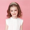 ANBALA Small Tiara Crown with Hair Comb, 3 Pack Mini Tiara Crown Princess Crystal Shiny Hair Accessories for 2 3 4 5 6 7 8 9 Years Girls Hair Dectoration Styling Cute Hair Accessories (Gold)