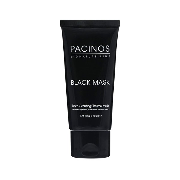 Pacinos Black Mask - Deep Cleansing Activated Charcoal Mask, Removes Impurities, Blackheads & Cleans Pores, 1.76 fl. oz.