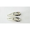 Generic 2 silver metal crystal snap hair clip barrettes