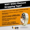 WOD UFST39 Fiberglass Reinforced Filament Strapping Tape, 1/2 inch x 60 yds. 4 Mil, Filaments Run Lengthwise
