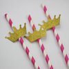 Mybbshower Glitter Gold Tiara Stickers Princess Birthday Party Envelope Sealing Stickers Crown Nursery1 4/5 Inch Pack of 100