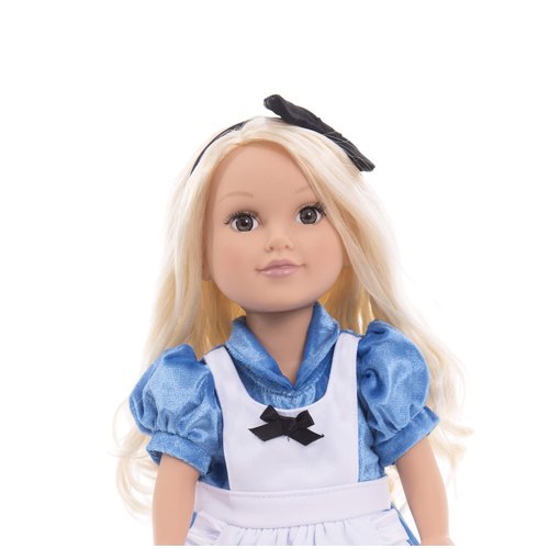 Little Adventures Alice with Headband Princess Doll Dress - Doll Not Included - Machine Washable Child Pretend Play and Party Doll Clothes with No Glitter