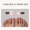 btartboxnails XCOATTIPS Toe Nail Tips - Upgrade Bigger Size French Tip Press On Toenails for Women, Pink Soft Gel Toenail Press Ons, 150pcs Soak Off Fake Toe Nails