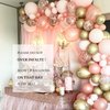 Soonlyn Rose Gold Balloons 140 Pack 12 Inch Gold and Pink Balloons and Pink Confetti Balloons Garland Arch Kit for Bridal Shower Baby Shower Party Decoration