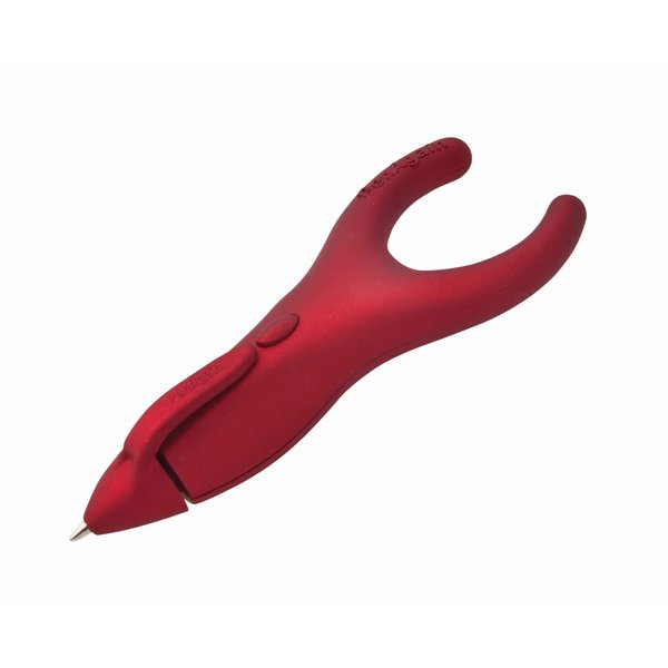PenAgain® Ergo Soft Red Retractable Ballpoint Pen, Comfort Grip, Black Ink