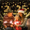Happy New Year Backdrop New Year Party Banner Decorations Happy New Year's Eve Banner Happy New Years Party Supplies 70.8 x 43.3 Inch