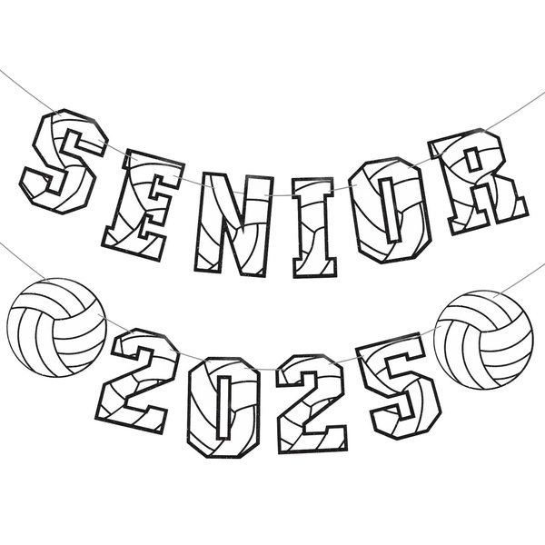 Senior 2025 Volleyball Banner, Volleyball Graduation Party Decoration Volleyball Senior Night Banner for High School College Graduation Sport Theme Party Supplies