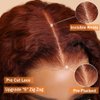 Julia Hair 12A Bye Bye Knots Glueless Wig Reddish Brown Yaki Straight Virgin Human Hair Pre Cut 7x5 HD Lace Front Wigs Invisible Knots Pre Plucked Pre Bleached Auburn Copper Wig 150% Density 22 Inch