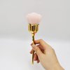 KuAoyoja Nail Art Dust Powder Remover, Pink Rose Soft Brush Acrylic Nail Arts Manicure Dust Cleaner Brush for Nail Trimming Cleaning Makeup Brush Tools (Pink)