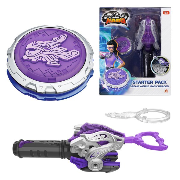 INFINITY NADO Bey Battling Blade Toys, Metal Brust Gyro Toys for Boys and Girls Age 5+, Battle Set with Spinning Top & String Launcher, Spinning Tops Boy Toys Kids Gifts, Dream World Magic Dragon