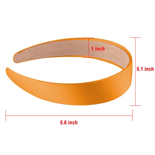 SIQUK 16 Pieces Satin Headbands 1 Inch Hard Headband Colorful Hair Headbands DIY Satin Covered Plastic Headbands Hard Satin Headband for Women and Girls