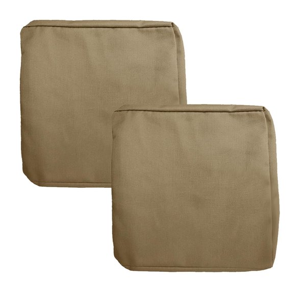 FLYMEI Patio Cushion Covers 24x24x4 Waterproof Outdoor Cushion Cover Replacement 2Packs Outdoor Seat Cushion Slipcover for Outdoor Rattan Chair Sofa, Taupe