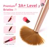 Saviland 5PCS Acrylic Nail Brush for Nails - Nail Brushes for Acrylic Application (Size 4/8/10/12/16),Oval Acrylic Powder Brush Set with French Cutters for Nail Extension & 3D Carving French Nails Art