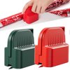 2Pcs Wrapping Paper Cutter, Gift Wrap Cutter with 2 Replaceable Blade 4 Wheels Compact Christmas Gift Wrapping Paper Roll Cutter Tool Green,Red