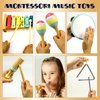 MINIARTIS Baby Musical Instruments - Montessori Musical Toys for Toddlers 1-3 | Neutral Colors Wooden Percussion Set | Modern Boho Xylophone for Kids with 15 Songbook, Preschool Educational Toys