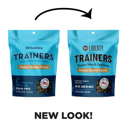 BIXBI Liberty Trainers, Peanut Butter - Small Training Treats for Dogs - Low Calorie, All Natural, Grain Free Dog Treats