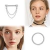 ONESING 12 Pcs Septum Rings 16G Septum Jewelry Surgical Steel Septum Piercing Jewelry CZ Butterfly Dangle Daith Cartilage Helix Horseshoe Nose Hoop Lip Rings Silver Septum Rings for Women