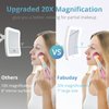 Fabuday 20X Magnifying Mirror with LED Light, Upgraded Lighted Makeup Mirror with Magnification, Portable Magnified Travel Mirror for Bathroom, Square