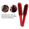 Double Sided Brush, Clamp Hair Brush Straightener Anti Static Styling Comb Hairdressing Tool V Shape Hair Splint Combs Women Men Brushes Double Sided Straightening Brush for Home Barber Shop(Red)