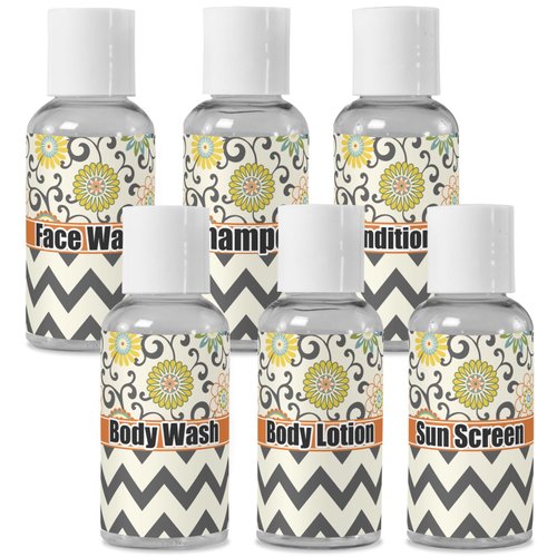 YouCustomizeIt Personalized Swirls, Floral & Chevron Travel Bottles