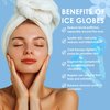 Facial Ice Globes Cryo Stick, Upgraded Ice Globes with Anti-Slip Handle for Face, Neck and Eye, Skin Care Tool to Tighten Skin Anti-Aging Reduce Fine Line Wrinkle, Elegant Cooling Ball Facial Massager