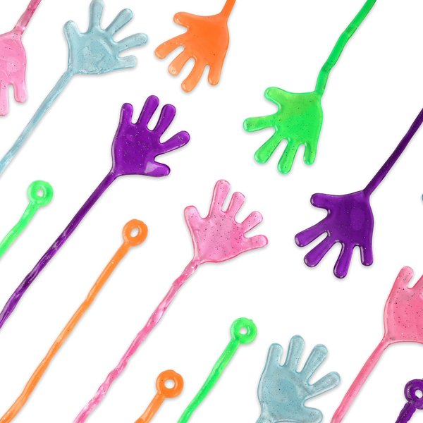 Neliblu Sticky Fingers - Fun Toys - Party Favors - Stocking Stuffers - 24 Count Wacky Fun Stretchy Glitter Sticky Hands, Party Favors, Birthday Parties,Toys for Sensory Kids