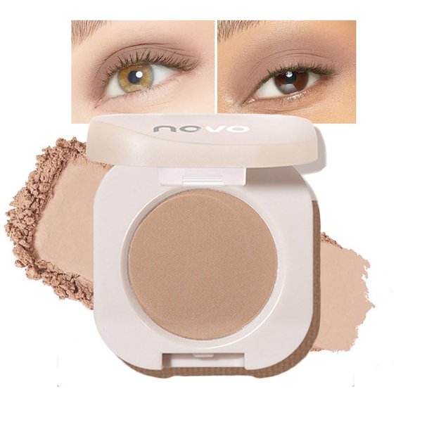 Reepic Cosmer Matte Single Eyeshadow Palette, Pink Eyeshadow, Korean Eyes Makeup, Ultra-fine Lightweight Powder, Multi-use Blendable Eyeshadow and Blush Makeup (#06 Milk Tea)