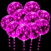 LED Bobo balloons10 PACKS,20 Inches with String Lights Helium Style Glow Bubble Balloons for Christmas Wedding Birthday Valentines Day Halloween Party Decorations (Pink)