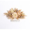 Natural dried flowers ivory hair comb, ivory cream dried flowers rustic hair piece (ivory)