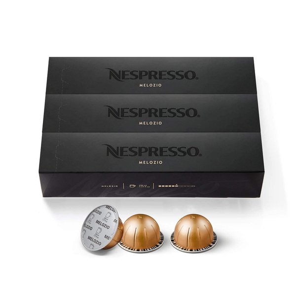 Nespresso Capsules Vertuo, Melozio, Medium Roast Coffee, 30-Count Coffee Pods, Brews 7.77 fl. oz.