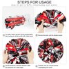 4 Packs Metallic Cheerleading Cheer Pom Poms, AUHOKY Fluffy Cheerleader Pompoms with Finger-friendly Ring, Cheering Pom poms for Squad Team Sports Game Dance Dress Party Kids Adults (Black/Silver/Red)