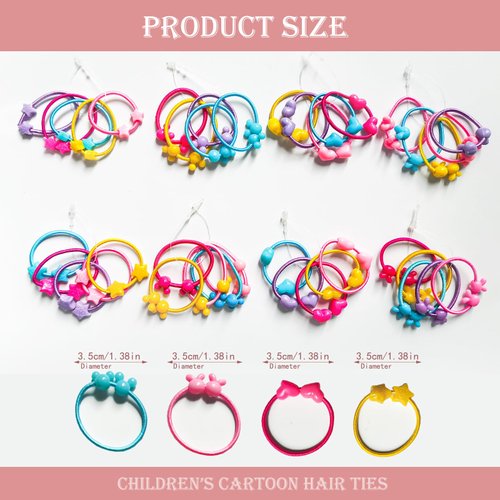 40 Pcs/Set Girl Hair Ties Toddler Hair Accessories Children Ponytail Elastic Rubber Band Hair Band Girl Headband Scrunchie Headdress Set For Toddlers Girls(4 Styles)