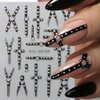 4Sheets 5D Embossed Belt Nail Design Nail Stickers For Nail Art,Punk Nail Decor Belt Nail Art Stickers Y2K Relief Belt Nail Decals Cool Nail Sticker Nail Decorations Nail Art Supplies Nail Accessories