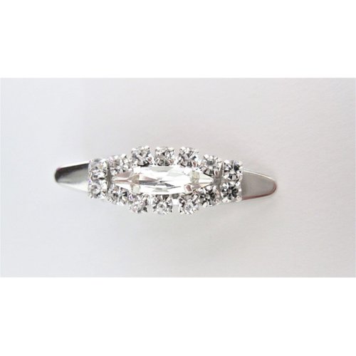 Generic Small oval crystal sparkle alligator hair clip for fine thin hair (Clip quantity: 1 clip)
